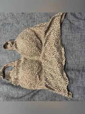 Lace Bralette in Taupe Beige - Women's Intimates
